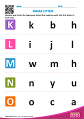 Letters that Look Similar K to o